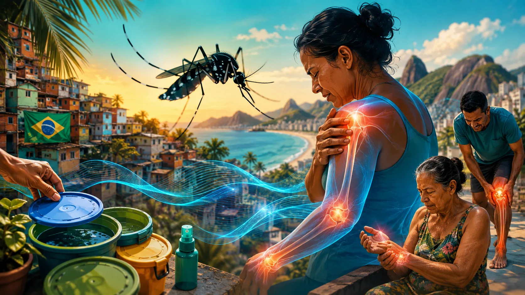 Ilustração editorial sobre chikungunya