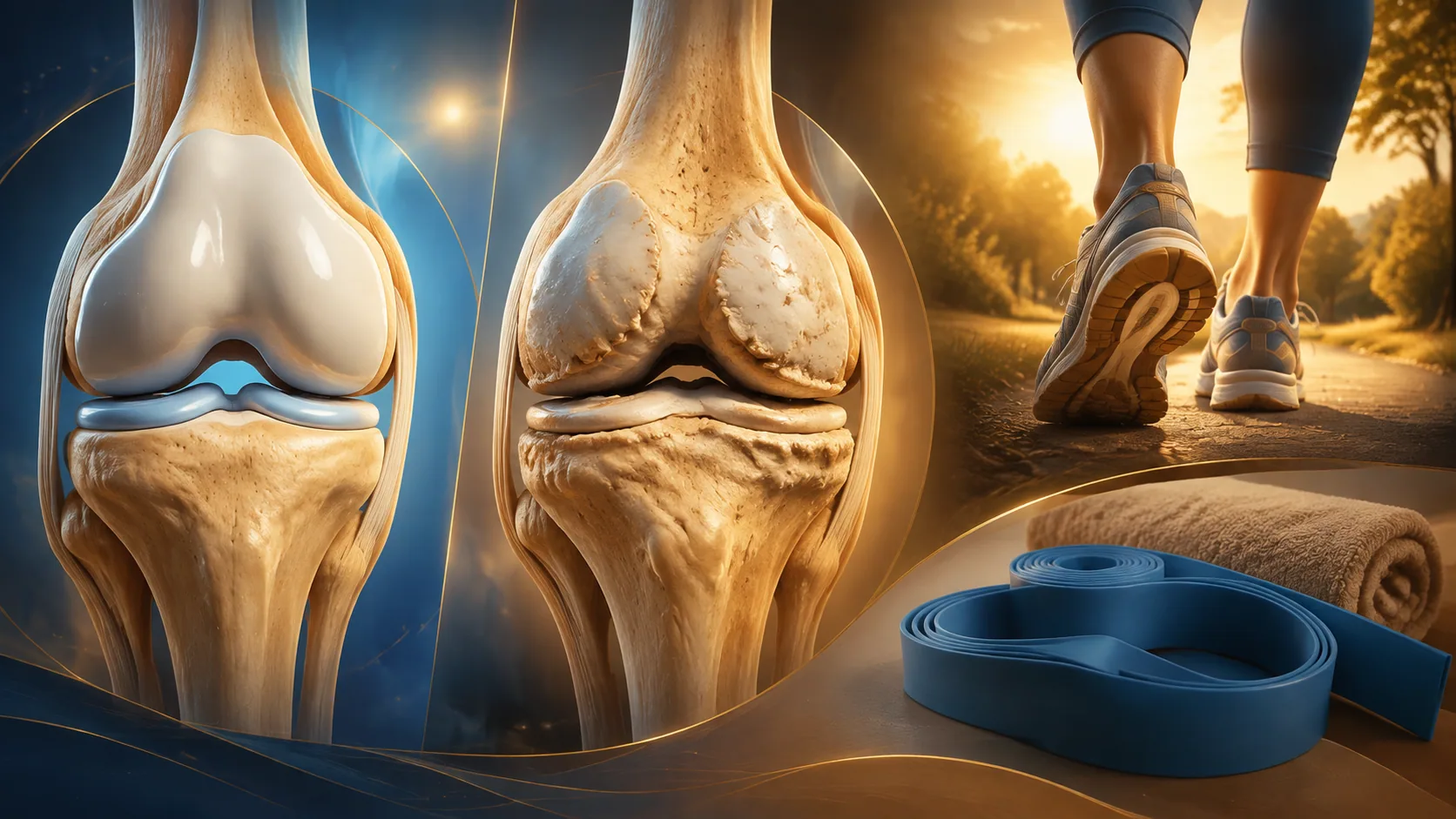 Ilustração editorial sobre artrose (osteoartrite)
