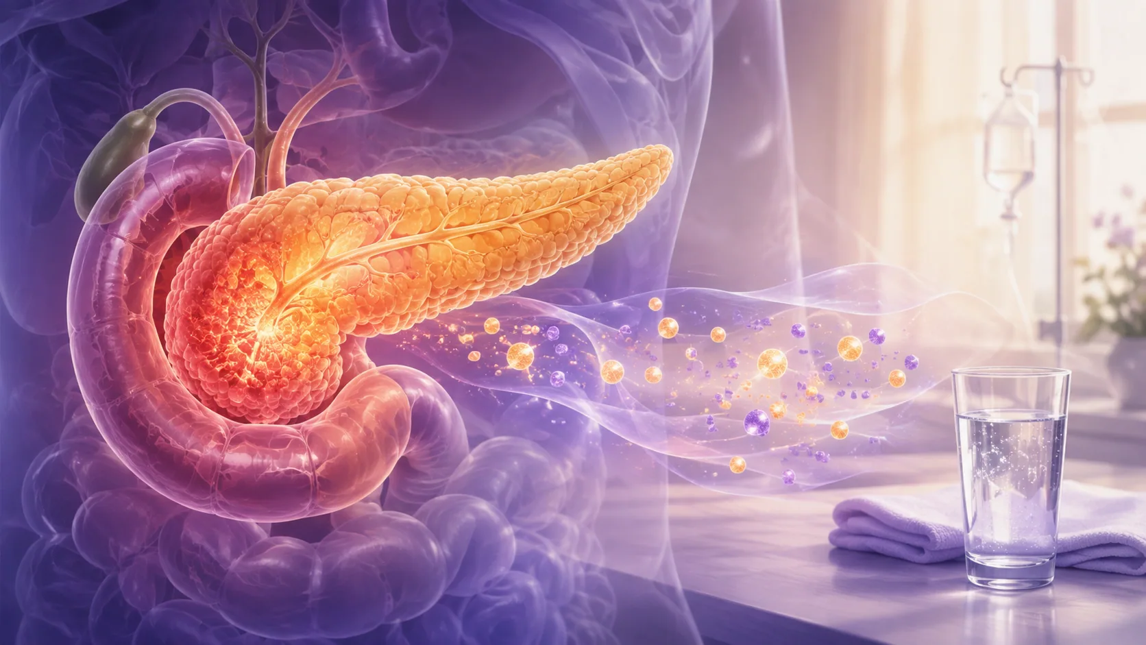 Ilustração editorial sobre pancreatite aguda