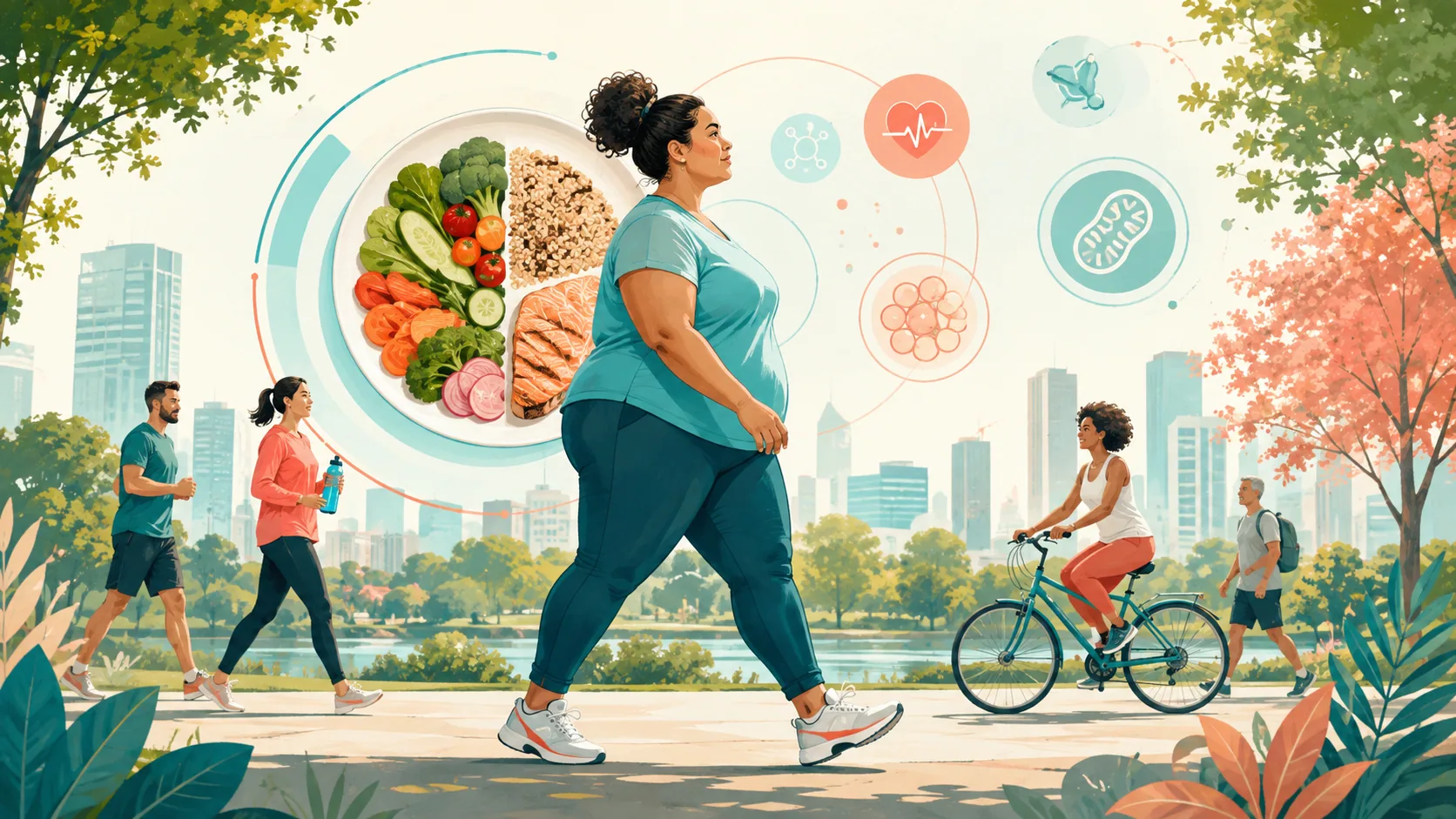 Ilustração editorial sobre obesidade