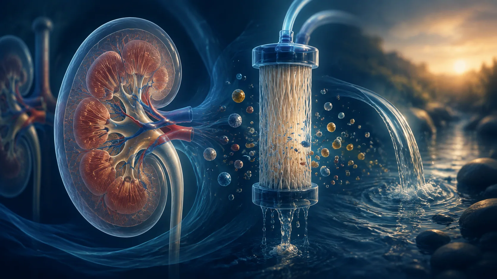 Ilustração editorial sobre doença renal crônica