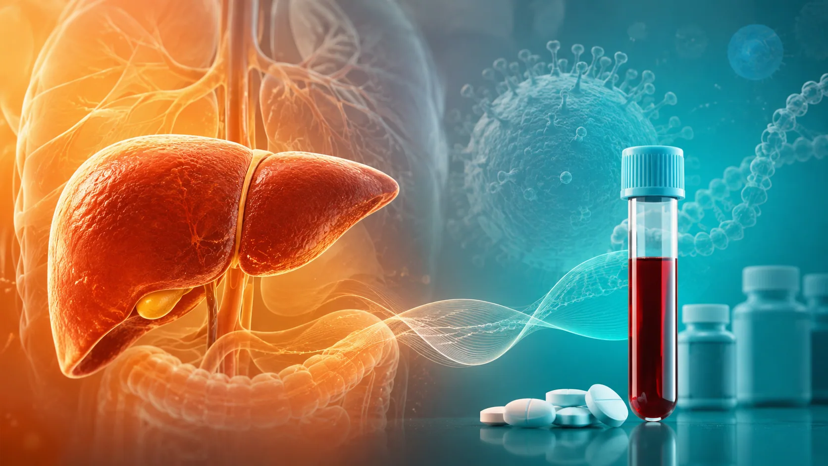 Ilustração editorial sobre hepatite C