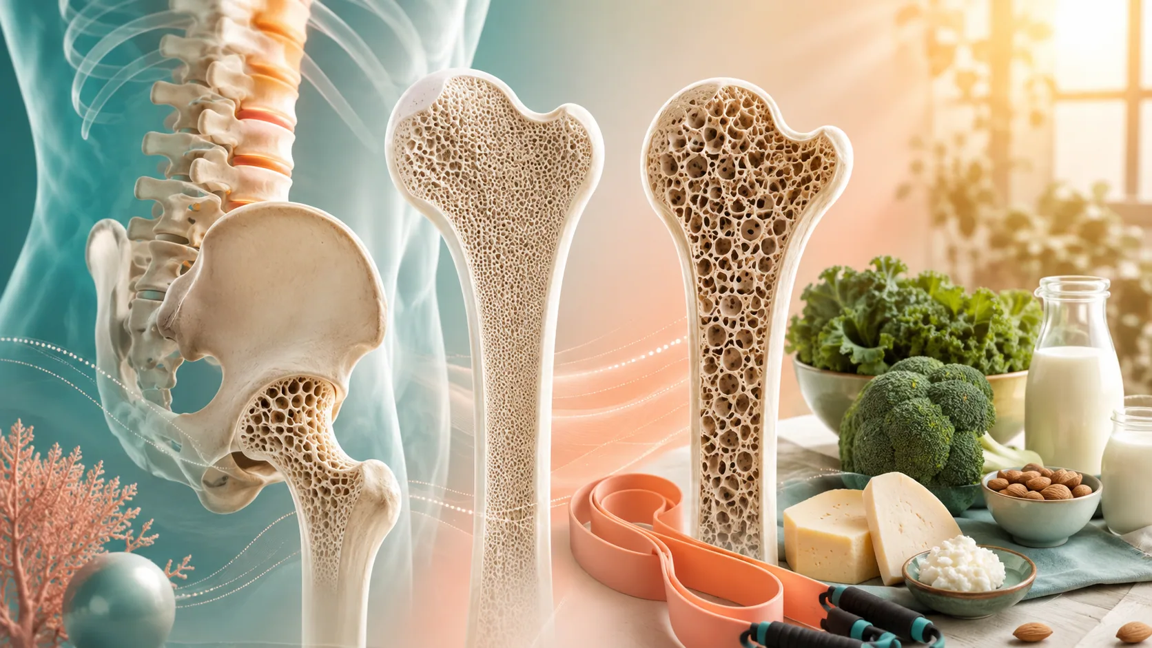 Ilustração editorial sobre osteoporose