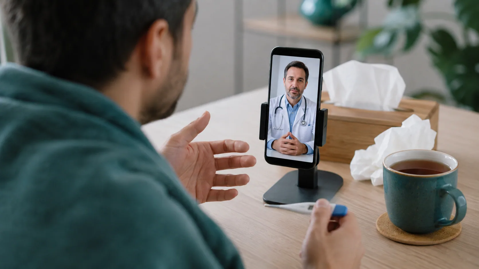 Imagem editorial sobre É possível avaliar gripe e influenza em uma consulta médica online?